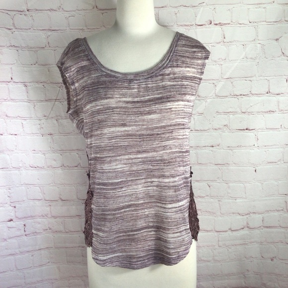 Maurice’s Purple Sleeveless Top with Side Floral Lace Detail - Size Small - Picture 2 of 8